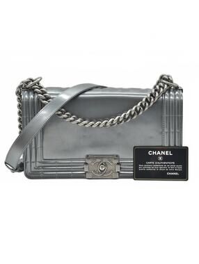 2012 Chanel Medium Boy Electric Patent Leather Logo CC Flap